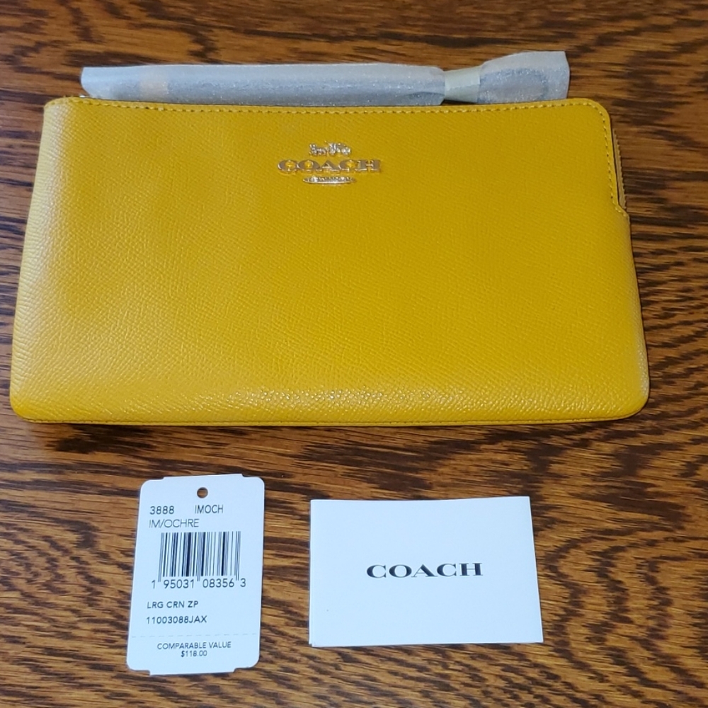 Coach Large Corner Zip Wristlet IM/Ochre